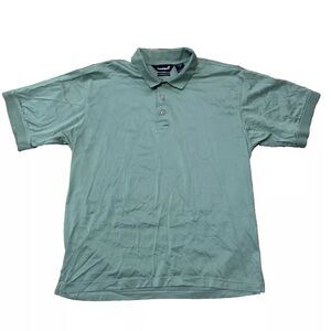 MARKS & SPENCER Premium Polo Shirt Men L Green Stretch 60/2 Mercerized Cotton L